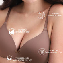 Load image into Gallery viewer, Wacoal BASICS Zoe Padded Non-wired 3/4th Cup Everyday Wear Comfort Fit T-shirt Bra - Brown BI03P02