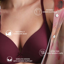 Load image into Gallery viewer, Wacoal BASICS Zoe Padded Non-wired 3/4th Cup Everyday Wear Comfort Fit T-shirt Bra - Wine BI03P02