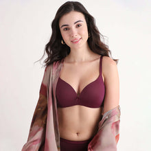 Load image into Gallery viewer, Wacoal BASICS Zoe Padded Non-wired 3/4th Cup Everyday Wear Comfort Fit T-shirt Bra - Wine BI03P02