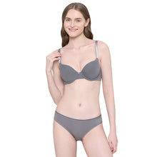 Load image into Gallery viewer, Wacoal BASICS Zoe Padded Wired 3/4th Cup Everyday Wear Comfort Fit T-shirt Bra - Grey BI03P01