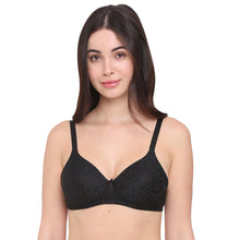 Load image into Gallery viewer, Wacoal BASICS Bliss Padded Non-wired 3/4th Cup Everyday Wear Lace T-shirt Bra - Black BI03Q01