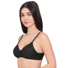Load image into Gallery viewer, Wacoal BASICS Bliss Padded Wired 3/4th Cup Everyday Wear Lace T-shirt Bra - Black BI03Q02