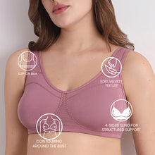 Load image into Gallery viewer, Wacoal Women’s BASICS All Ease Non-padded Non-wired Full Cup Everyday Wear Slip on Sleeping Bra-Pink BI03R01