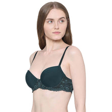 Load image into Gallery viewer, Wacoal Balcony & Beyond Padded Wired Half Cup Everyday Wear Smooth Finish Fashion Bra - Dark Green BI05B02