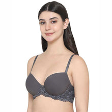Load image into Gallery viewer, Wacoal Balcony & Beyond Padded Wired Half Cup Everyday Wear Smooth Finish Fashion Bra - Grey BI05B02