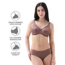 Load image into Gallery viewer, Wacoal Pixie 2.0 Non Padded Wired Full Cup Everyday Wear Plus Size Full Support Minimizer Bra -Brown BI05D04
