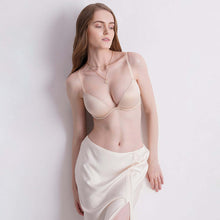 Load image into Gallery viewer, Wacoal Playful Love Padded Wired Demi Cup Plunge Neck Party Wear Level 3 Push-up Bra - Beige BI05F01