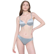 Load image into Gallery viewer, Wacoal Playful Love Padded Wired Demi Cup Plunge Neck Party Wear Level 3 Push-up Bra - Blue BI05F01