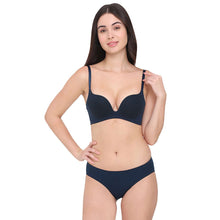 Load image into Gallery viewer, Wacoal Women’s Dreamy Curve Padded Non-wired 3/4th Cup Everyday Wear Push-up Bra-Dark Blue BI05G01