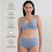 Load image into Gallery viewer, Wacoal Cool Comfort Padded Wired Full Cup Everyday Wear T-shirt Bra-Blue BI05H01