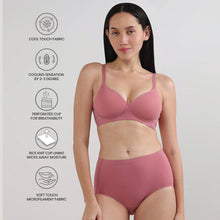 Load image into Gallery viewer, Wacoal Cool Comfort Padded Non-wired 3/4th Cup Everyday Wear T-shirt Bra-Pink BI05H02