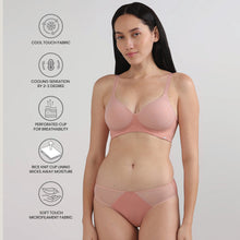 Load image into Gallery viewer, Wacoal Cool Comfort Padded Non-wired 3/4th Cup Everyday Wear T-shirt Bra-Light Pink BI05H03
