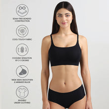 Load image into Gallery viewer, Wacoal Women’s Cool Comfort Bonded Padded Non-wired Full Coverage Bra Everyday Wear T-shirt Bra-Black BI05H04