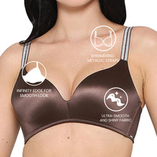Load image into Gallery viewer, Wacoal Women’s Stellar Padded Non-wired 3/4th Cup Shimmer Straps Party Wear T-shirt Bra-Brown BI05I01