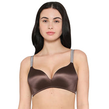 Load image into Gallery viewer, Wacoal Women’s Stellar Padded Non-wired 3/4th Cup Shimmer Straps Party Wear T-shirt Bra-Brown BI05I01