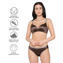 Load image into Gallery viewer, Wacoal Women’s Stellar Padded Non-wired 3/4th Cup Shimmer Straps Party Wear T-shirt Bra-Brown BI05I01