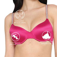 Load image into Gallery viewer, Wacoal Women’s Stellar Padded Wired 3/4th Cup Shimmer Straps Party Wear T-shirt Bra-Pink BI05I02