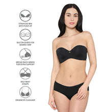 Load image into Gallery viewer, Wacoal Women’s Lift Up Padded Non-wired Half Cup Everyday Wear Push-up Strapless Bra-Black BI05J01