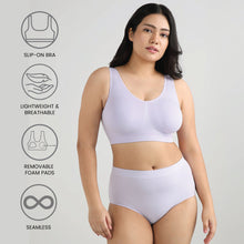 Load image into Gallery viewer, Wacoal BASICS Firm Fit Padded Non-wired Full Cup Everyday Wear Seamless Slip-on Bralette-Lavender BI06A01