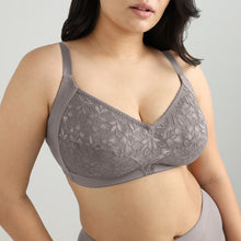 Load image into Gallery viewer, Wacoal BASICS Grace Non Padded Non-Wired Full Cup Soft Lace Plus Size Full Support Bra-Grey BI07B01