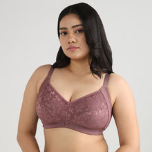 Load image into Gallery viewer, Wacoal BASICS Grace Non Padded Non-Wired Full Cup Soft Lace Plus Size Full Support Bra-Brown BI07B01