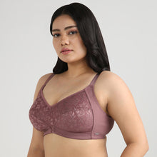Load image into Gallery viewer, Wacoal BASICS Grace Non Padded Non-Wired Full Cup Soft Lace Plus Size Full Support Bra-Brown BI07B01