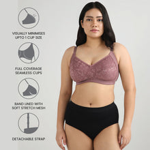 Load image into Gallery viewer, Wacoal BASICS Grace Non Padded Non-Wired Full Cup Soft Lace Plus Size Full Support Bra-Brown BI07B01