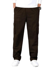Load image into Gallery viewer, Romano nx Cotton Casual Cargo Track Pant for Men- Lower with Multi-Pockets & Side Zipper Pockets Brown