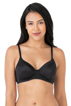 Load image into Gallery viewer, Amante Satin Edge Padded Non-wired T-shirt Bra - Black 10116