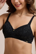 Load image into Gallery viewer, Amante Glimmer Lace Non-Padded Non-Wired Bra - Black 112001