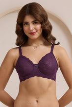 Load image into Gallery viewer, Amante Lush Lace Lift Non-Padded Wired Bra - Pickled Beet 112501