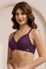 Load image into Gallery viewer, Amante Lush Lace Lift Non-Padded Wired Bra - Pickled Beet 112501