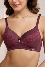 Load image into Gallery viewer, Amante Radiant Lace Padded Non-Wired Bra - Burgandy 113001