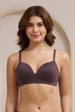 Load image into Gallery viewer, Amante Bared Plunge Padded Non-Wired Bra - Fudge 114201