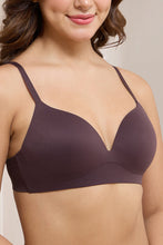 Load image into Gallery viewer, Amante Bared Plunge Padded Non-Wired Bra - Fudge 114201