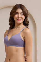 Load image into Gallery viewer, Amante Bared Plunge Padded Non-Wired Bra - Purple Sage 114201