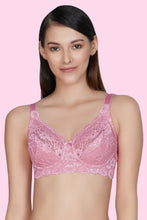 Load image into Gallery viewer, Amante Non-Padded Non-Wired Full Cover Cotton Lace Support Bra - Wild Rose 75101