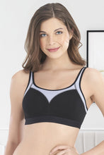 Load image into Gallery viewer, Amante All Day Active Non-Padded Non-Wired Bra - Black With Eventide 78701