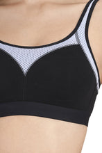 Load image into Gallery viewer, Amante All Day Active Non-Padded Non-Wired Bra - Black With Eventide 78701