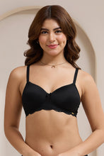 Load image into Gallery viewer, Amante Lace Elegance Padded Non-Wired Bra - Black 87701
