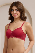 Load image into Gallery viewer, Amante Lace Elegance Padded Non-Wired Bra - Jester Red 87701