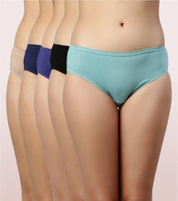 Load image into Gallery viewer, Enamor CH03 Chic Cotton, All Day Comfort, Mid Waist Hipster Panty for Women - Naturally Breathable, Antimicrobial with Stain release, Inner Elastic, Full Coverage - Pack of 5 (Multicolordark)