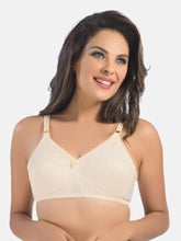 Load image into Gallery viewer, Sonari Non-Padded Wirefree Seamless Cotton Full Coverage Bra with Adjustable Straps – CREAM