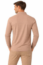 Load image into Gallery viewer, Romano nx Men's 100% Cotton Long Sleeve Regular Fit Polo T-Shirt Dusty Grey