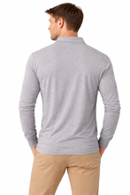 Load image into Gallery viewer, Romano nx Men's 100% Cotton Long Sleeve Regular Fit Polo T-Shirt Light Grey Melange