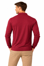 Load image into Gallery viewer, Romano nx Men's 100% Cotton Long Sleeve Regular Fit Polo T-Shirt Hot Wine