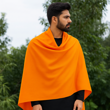 Load image into Gallery viewer, Romano NX Pashmina Orange Shawl for Men – Premium Soft, Elegant & Perfect for Gifting, Religious Functions & Daily Wear 45"x90"