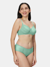 Load image into Gallery viewer, Sonari Non Padded Medium Coverage Nylon Spandex Bridal Lingerie Set with Mid Rise Panty – DONA