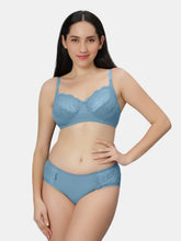 Load image into Gallery viewer, Sonari Non Padded Medium Coverage Nylon Spandex Bridal Lingerie Set with Mid Rise Panty – DONA