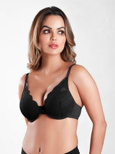 Load image into Gallery viewer, Sonari Padded Wired Lace Balconette Plunge Bra with Detachable Straps and U-Back – EMILY